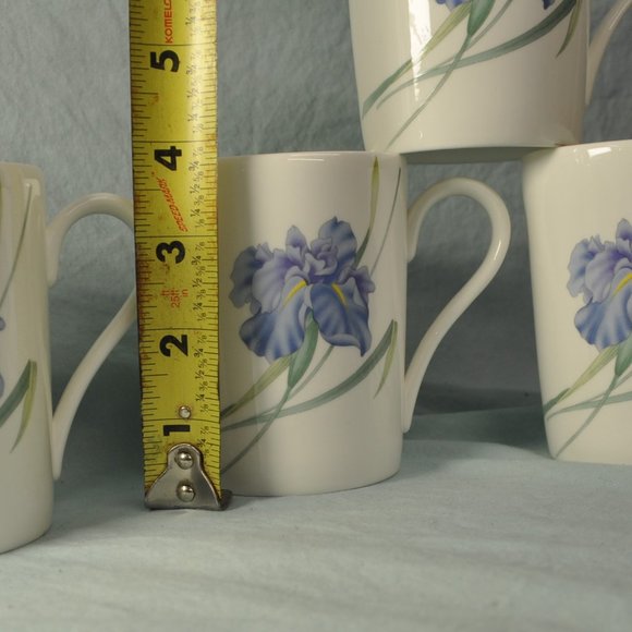 FOUR 12 oz Christopher Stuart Iris mug (w816) - Picture 2 of 13